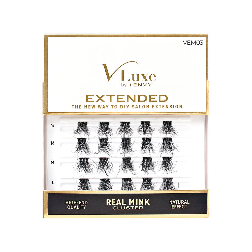VLuxe By i•ENVY Extended Real Mink Cluster Lashes - #03 official pack