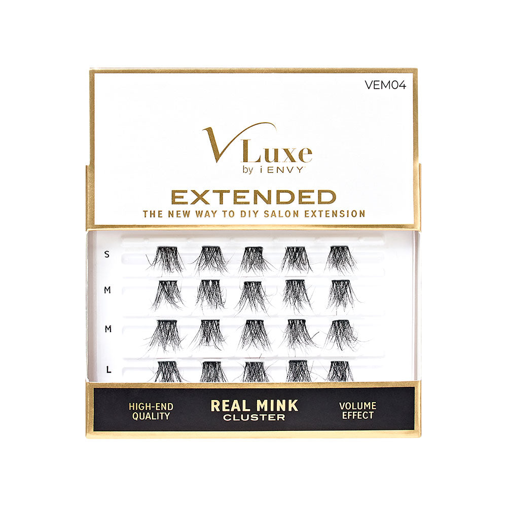 VLuxe By i•ENVY Extended Real Mink Cluster Lashes - #04 official pack