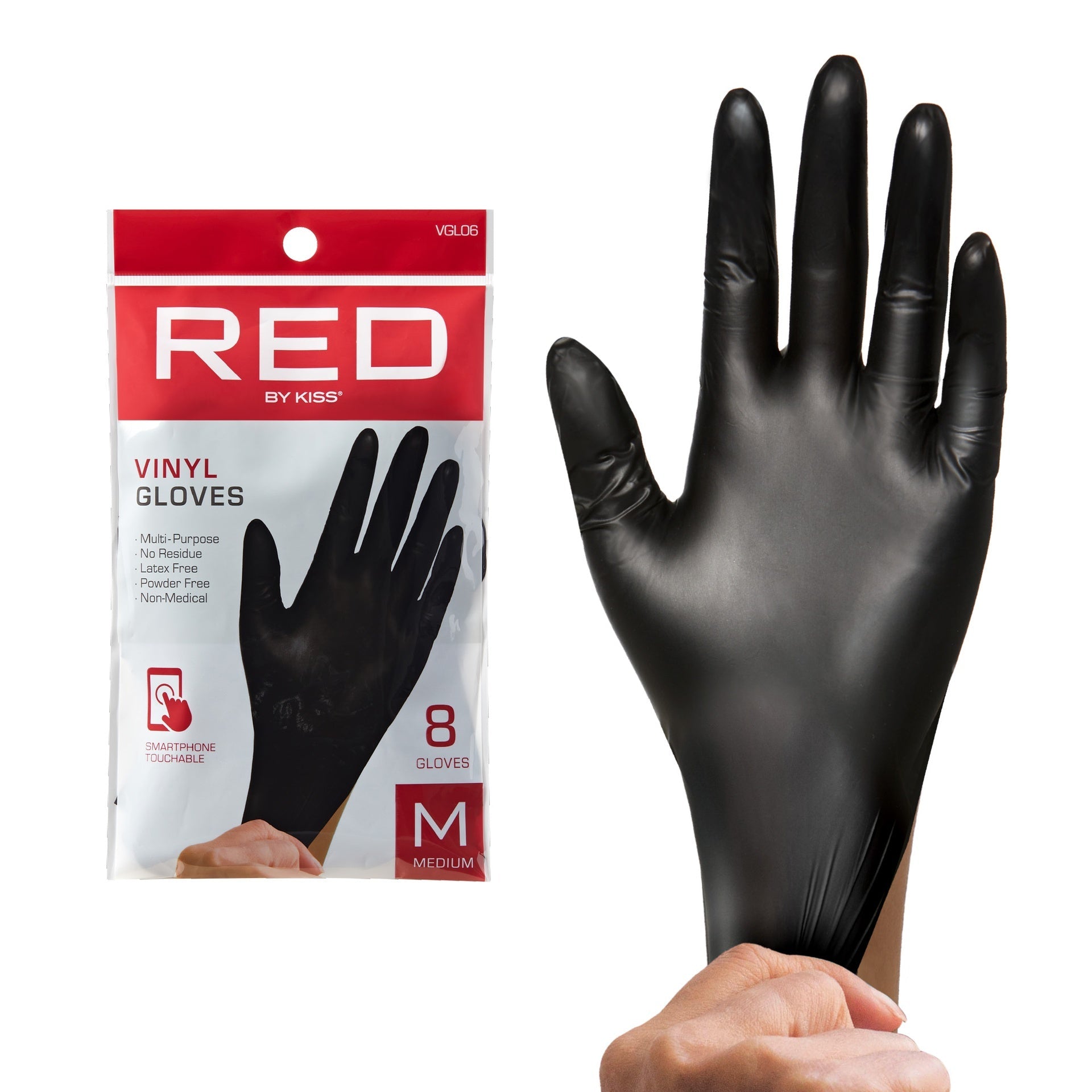 RED by KISS Vinyl Gloves (8pcs) official pack
