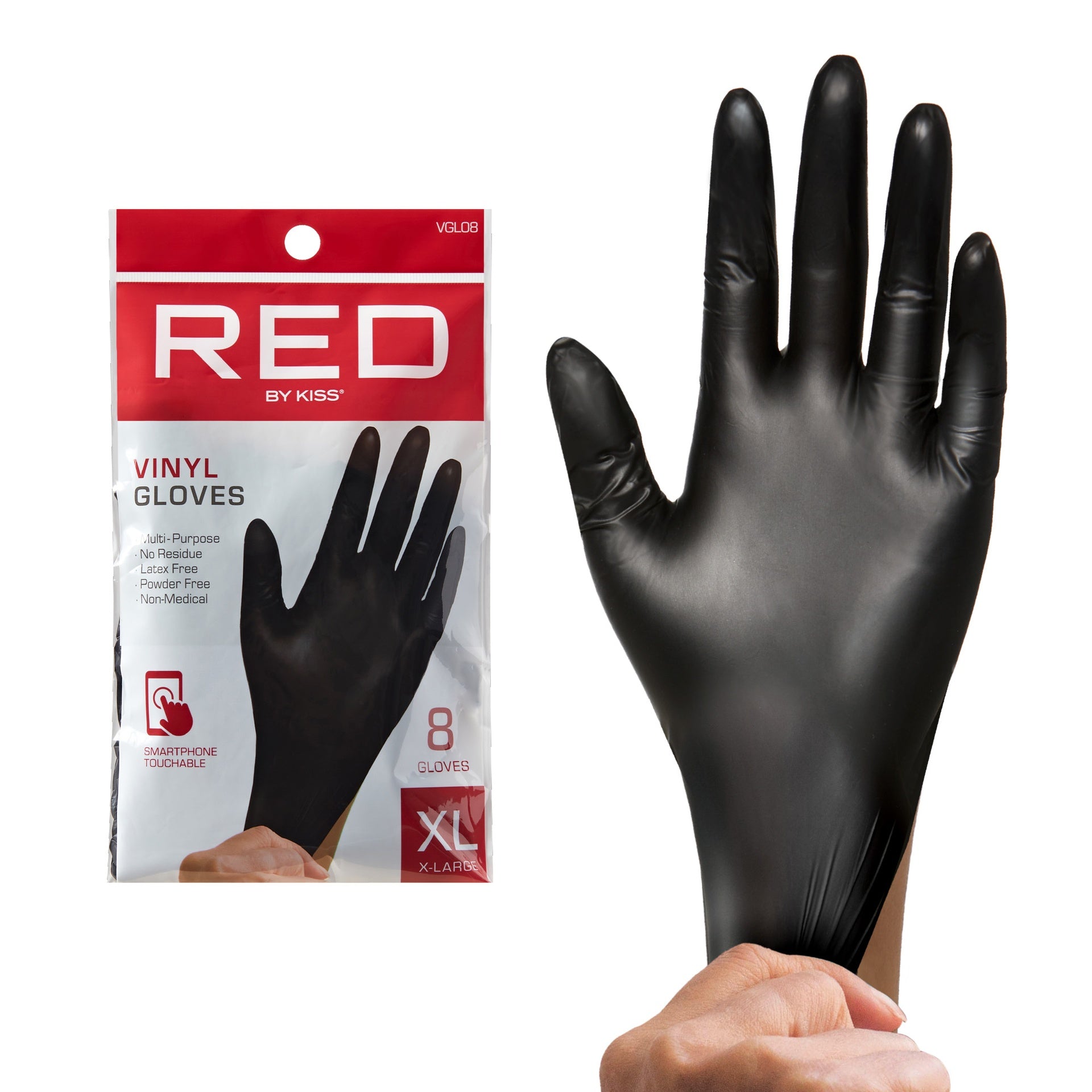 RED by KISS Vinyl Gloves (8pcs) official pack