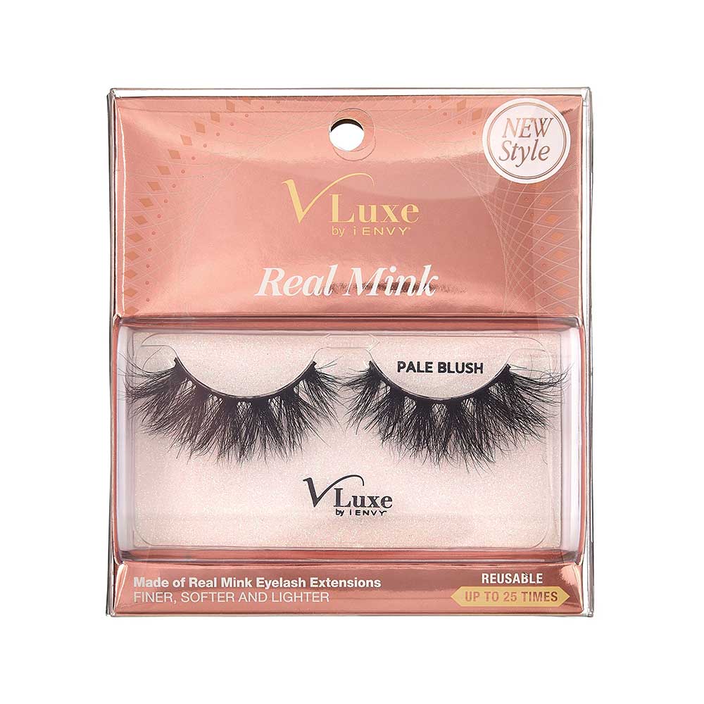 VLuxe By i•ENVY Real Mink Strip Lashes - PALE BLUSH official pack