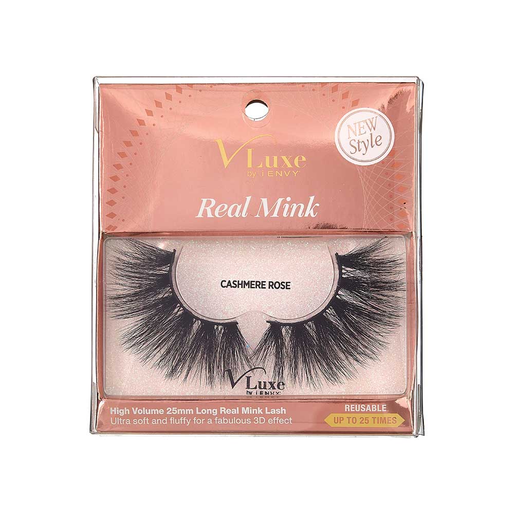 VLuxe By i•ENVY Real Mink Strip Lashes - CASHMERE ROSE official pack