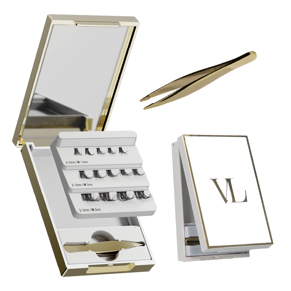 VLuxe By i•ENVY Mini Lash Palette with Mirror & Tweezer Applicator (No Lashes Included) - VLuxe Mini Lash Palette official pack