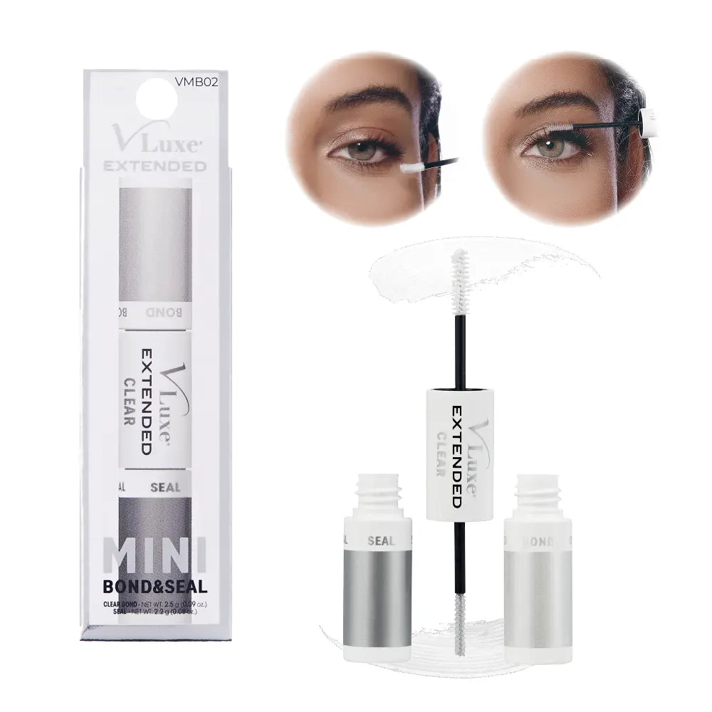 VLuxe By i•ENVY Mini Bond & Seal Lash Glue – Dual-Ended, Waterproof Adhesive with Biotin & Vitamin E for Lash Extensions & Clusters - Clear