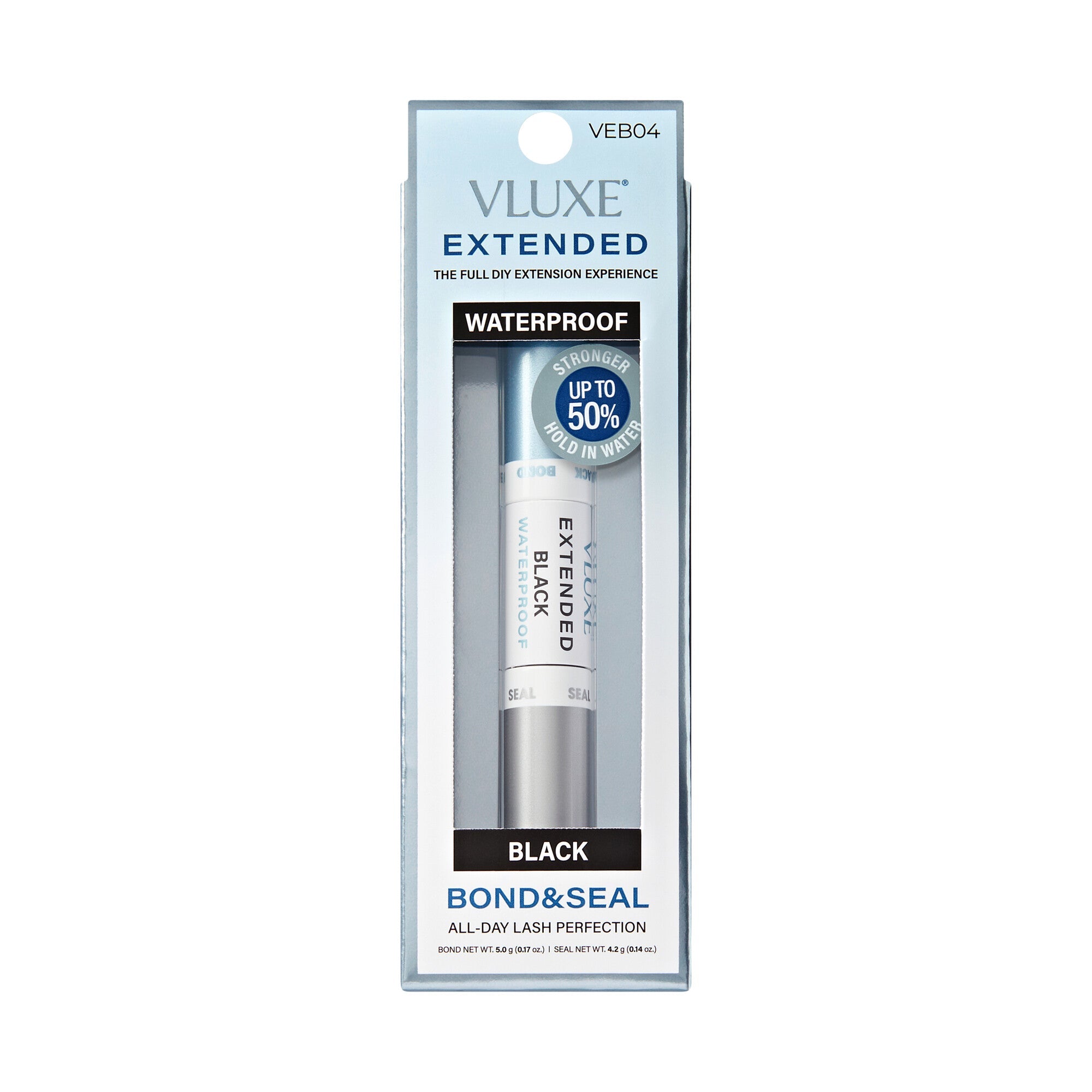 VLuxe Extended Waterproof Bond & Seal Lash Adhesive for DIY Extensions, Clusters & False Lashes - Black official pack