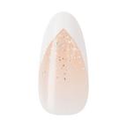 Kiss Glam 3D & Jewel Press On Fake Glue Nails  - Applause | 3D & Jewel French Design, White, Medium, Almond official pack