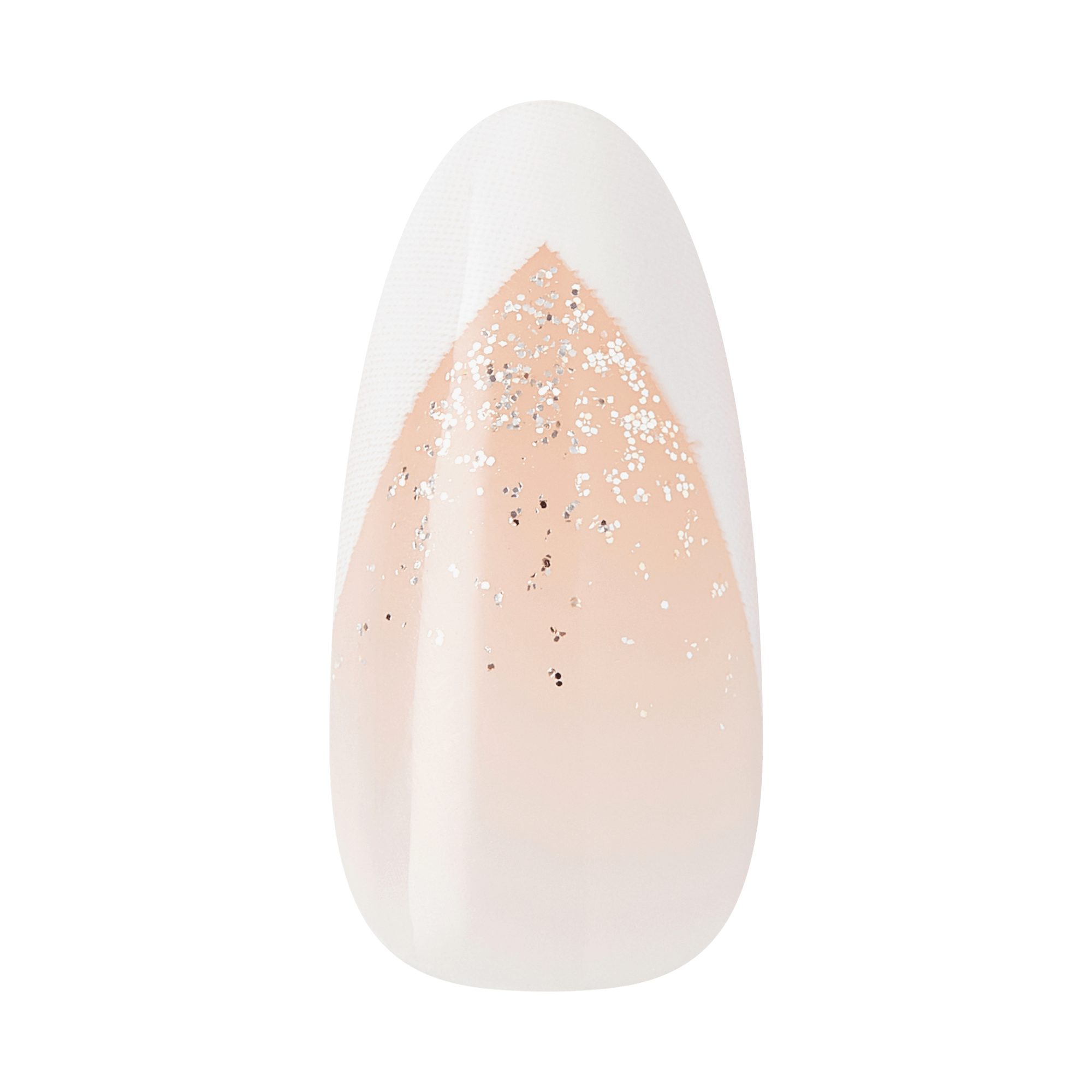 Kiss Glam 3D & Jewel Press On Fake Glue Nails  - Applause | 3D & Jewel French Design, White, Medium, Almond official pack