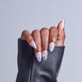Kiss Icon Press On Fake Glue Nails - Remarkable | 3D & Jewel Design, Metallic Purple, Medium, Almond official pack