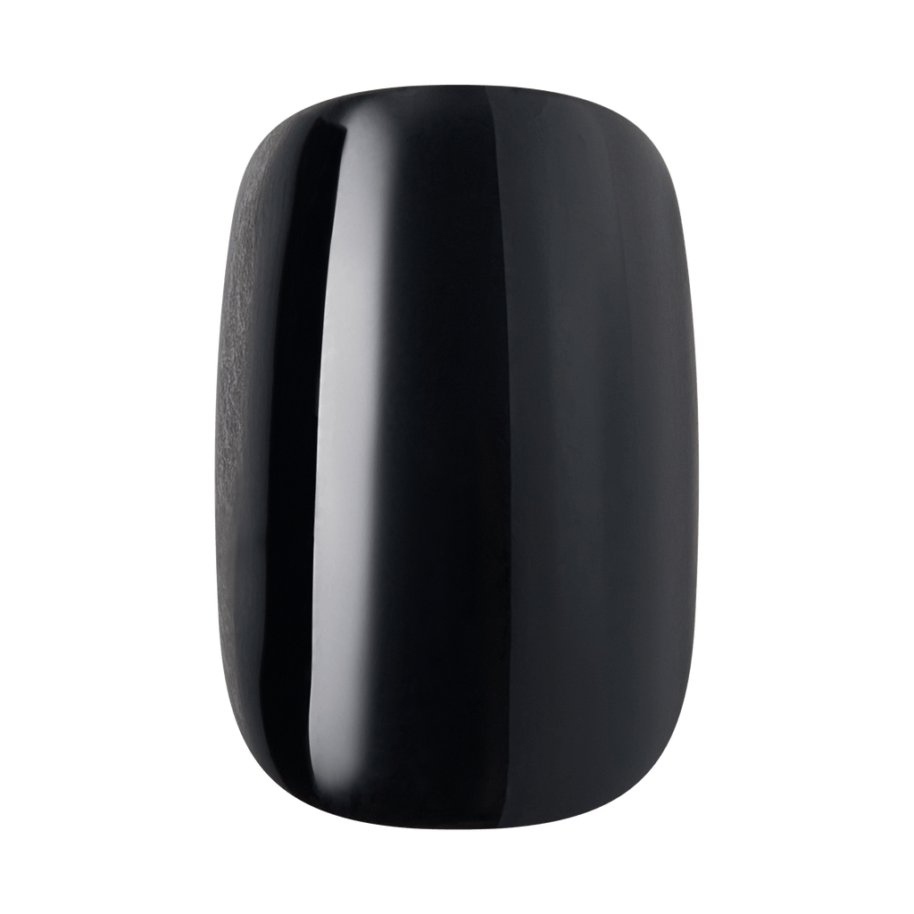 Kiss Core Color Press On Fake Glue Nails - Photogenic | Solid, Black, Short, Squoval official pack
