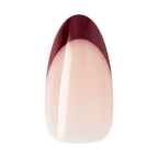 Kiss Core French Press On Fake Glue Nails - Cheerful | French Tips, Red, Medium, Almond official pack
