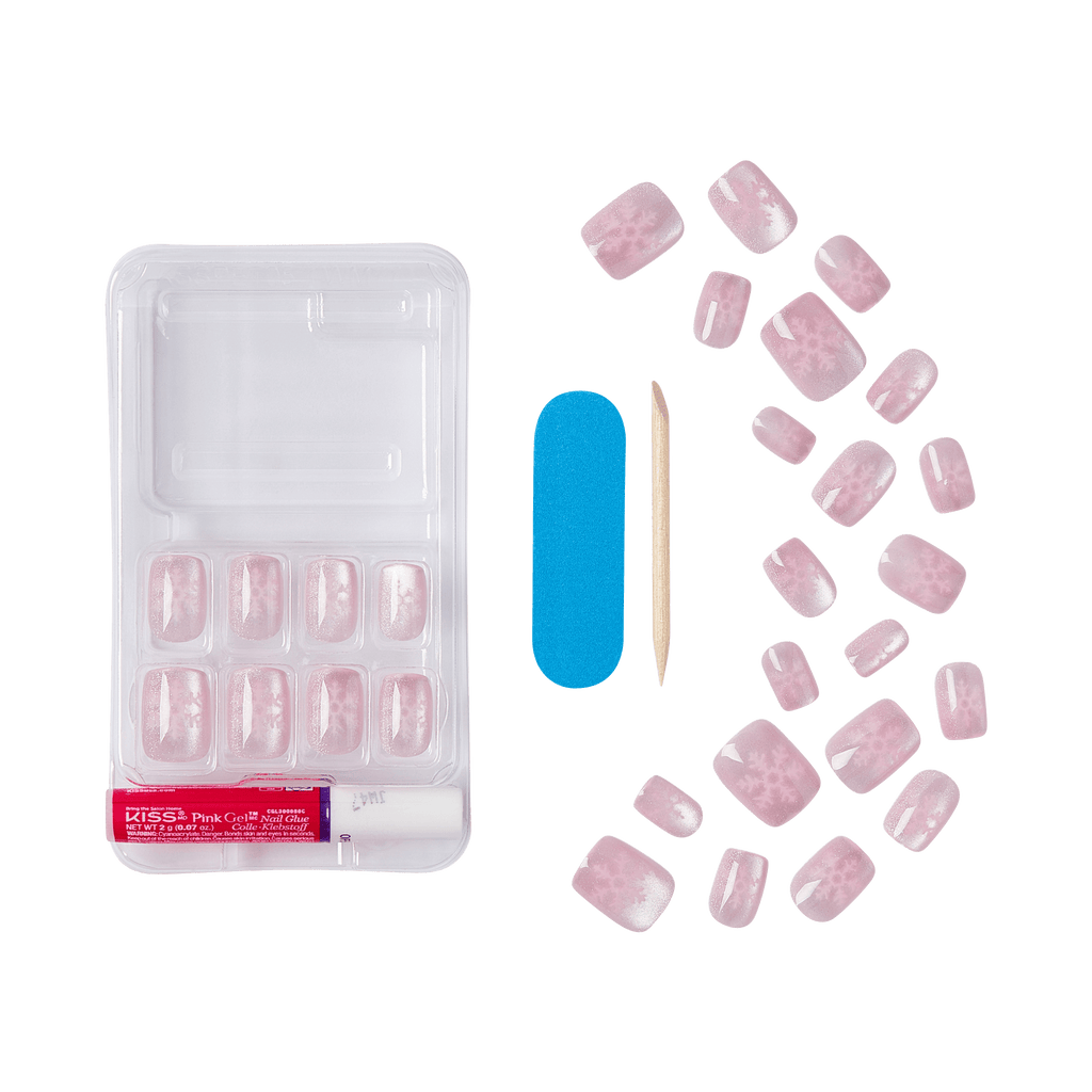 Kiss Voguish Fantasy Holiday Press On Glue Nails - Frosty Delights official pack