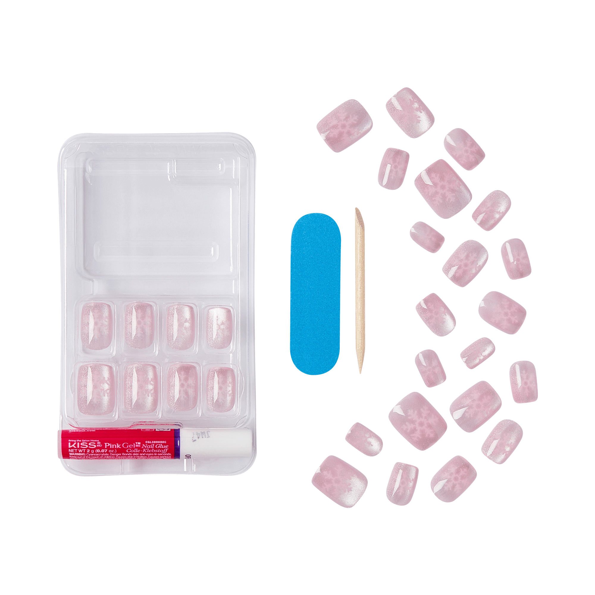 Kiss Voguish Fantasy Holiday Press On Glue Nails - Frosty Delights official pack