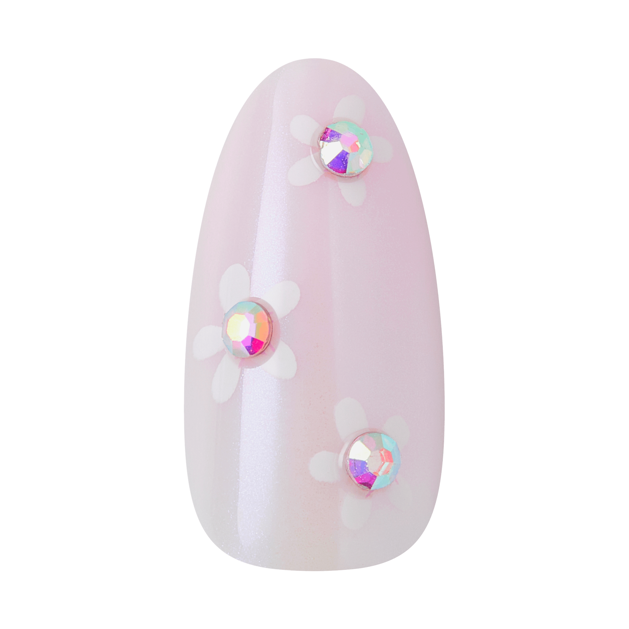 Kiss Glam 3D & Jewel Press On Fake Glue Nails  - Breeze of Bliss | Design, Pink, Medium, Almond official pack
