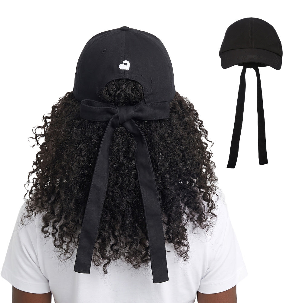 Arria Satin-Lined Backless Baseball Cap with Adjustable Bow Tie – Hair Protection for High Ponytails & Buns official pack