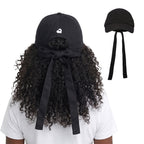 Arria Satin-Lined Backless Baseball Cap with Adjustable Bow Tie – Hair Protection for High Ponytails & Buns official pack