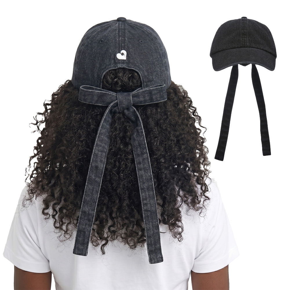 Arria Satin-Lined Backless Baseball Cap with Adjustable Bow Tie – Hair Protection for High Ponytails & Buns official pack