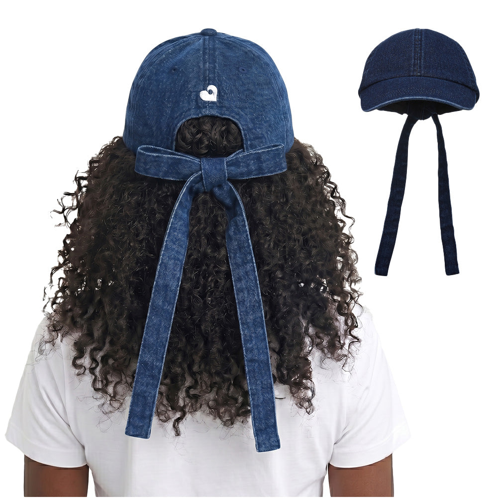 Arria Satin-Lined Backless Baseball Cap with Adjustable Bow Tie – Hair Protection for High Ponytails & Buns official pack