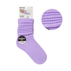ARRIA Extra Long Soft Cotton Trendy Slouch Socks – Classic Everyday Neutrals, 80s Retro Heavy Scrunch - 6-8 / Lilac official pack
