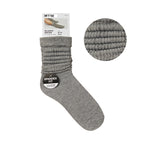 ARRIA Extra Long Soft Cotton Trendy Slouch Socks – Classic Everyday Neutrals, 80s Retro Heavy Scrunch - 9-11 / Gray official pack