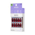 Kiss Core Magnetic Press On Fake Glue Nails - Apple Blossom | Magnetic, Red, Medium, Almond official pack