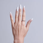 Kiss Glam 3D & Jewel Press On Fake Glue Nails  - Breath of Harmony | French, White, Long, Coffin official pack