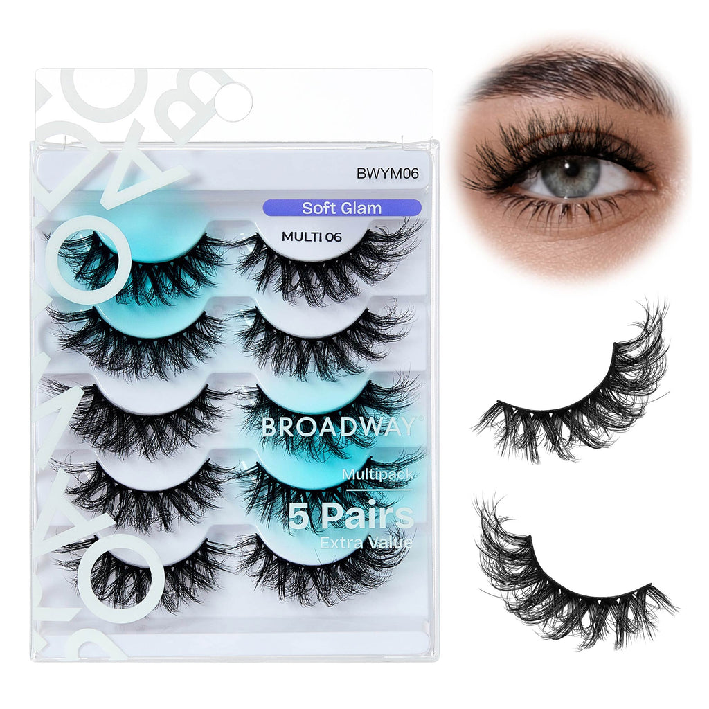 Broadway False Lashes Multipack - Faux Mink Wispy Volume Strip Eyelashes official pack
