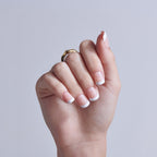 Kiss Core French Press On Fake Glue Nails - If You Dare | French Tips, White, Real Short, Squoval official pack