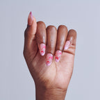 Kiss Core Design Press On Fake Glue Nails - Signature | Design, Pink, Medium, Almond official pack
