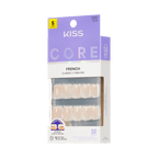 Kiss Core French Press On Fake Glue Nails - My Darling | French Tips, Neutral, Short, Squoval official pack