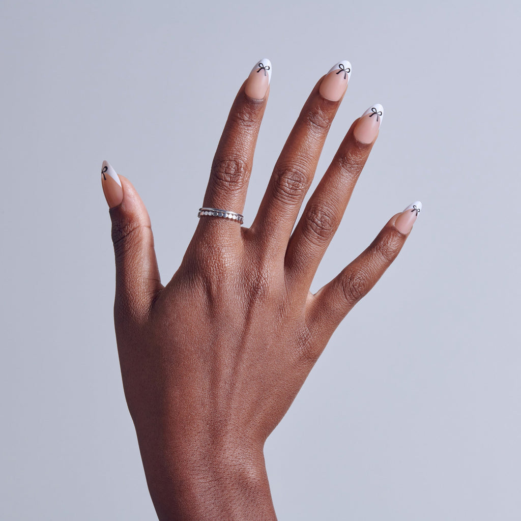 Kiss Core Design Press On Fake Glue Nails - Our Moment | French Tips, White, Medium, Almond official pack