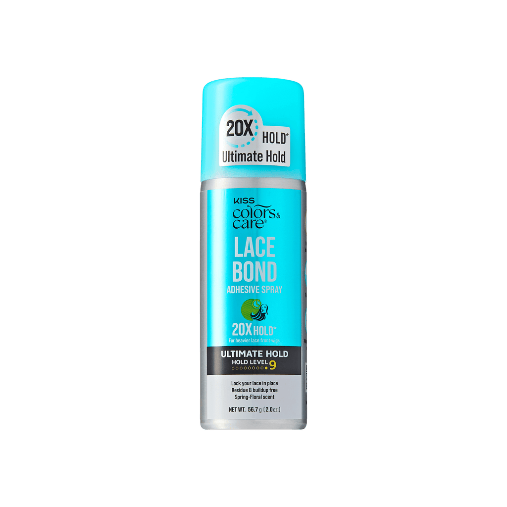 Kiss Colors & Care Lace Bond Spray | Ultimate Hold, Wig Adhesive Spray, Wig Glue, Travel Size, 2 oz, Hair Care official pack