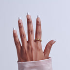 Kiss Core French Press On Fake Glue Nails - Reunion | French Tips, White, Medium, Coffin official pack