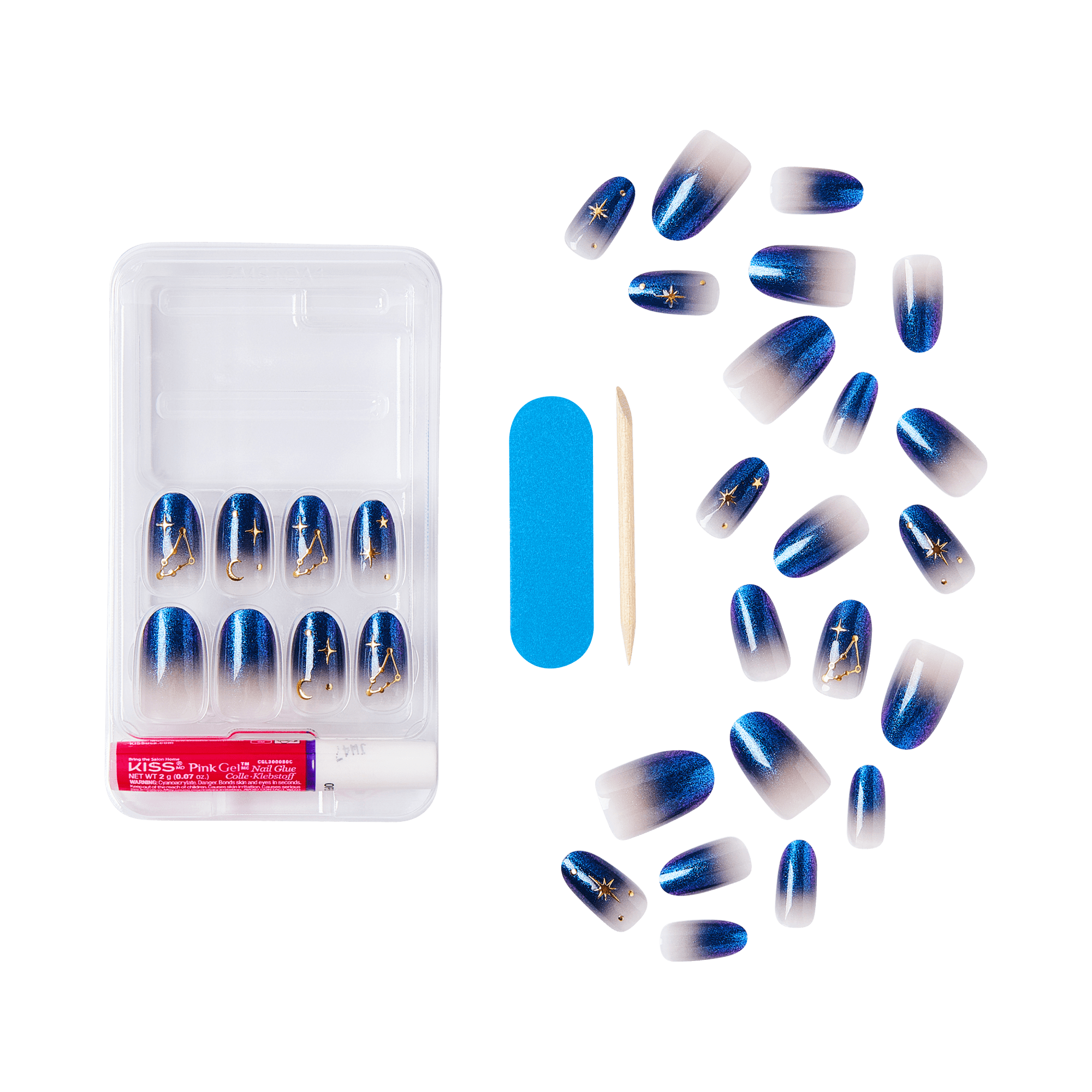 Kiss Voguish Fantasy Holiday Press On Glue Nails - Merry Magic official pack