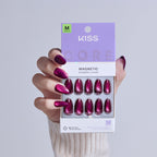 Kiss Core Magnetic Press On Fake Glue Nails - Glittering | Magnetic, Purple, Medium, Almond official pack