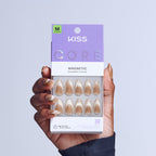 Kiss Core Magnetic Press On Fake Glue Nails - Amazon Falls | Magnetic, Beige, Medium, Almond official pack