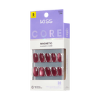 Kiss Core Magnetic Press On Fake Glue Nails - Flaming | Magnetic, Pink, Short, Round official pack