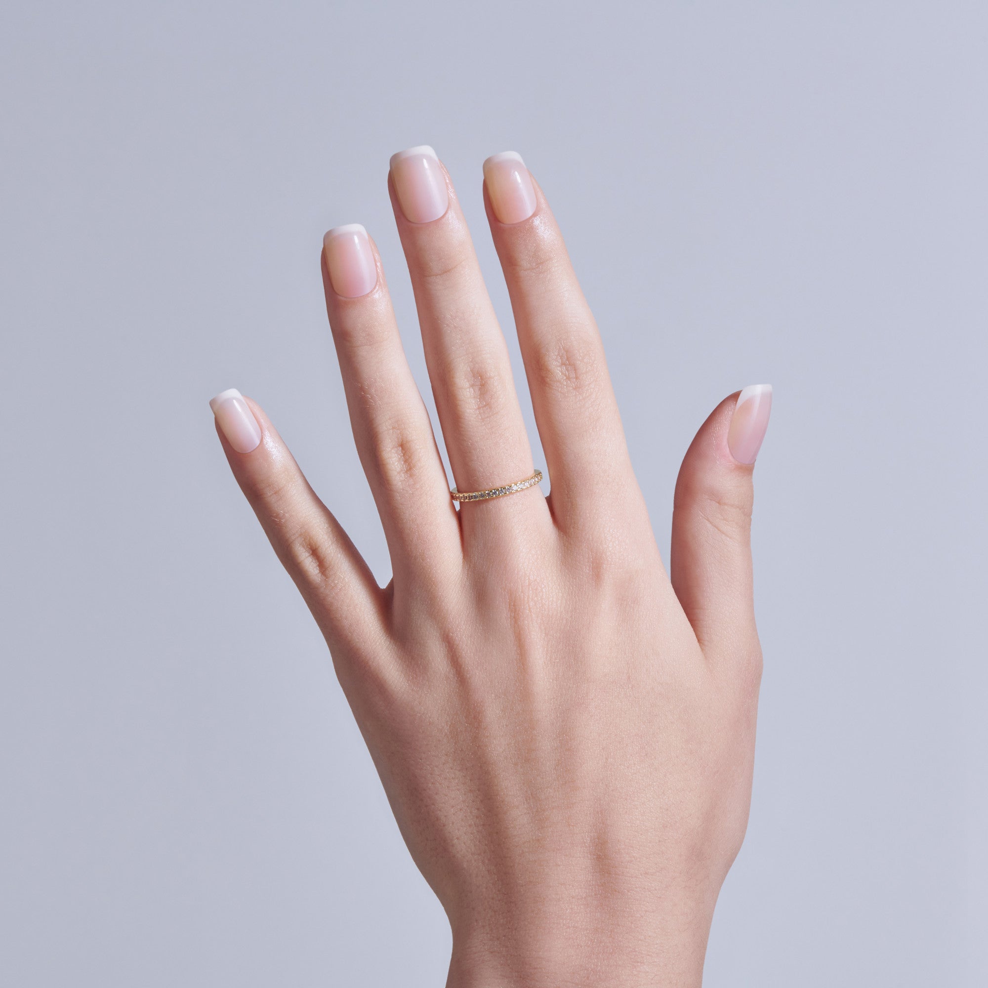 Kiss Core French Press On Fake Glue Nails - My Darling | French Tips, Neutral, Short, Squoval official pack