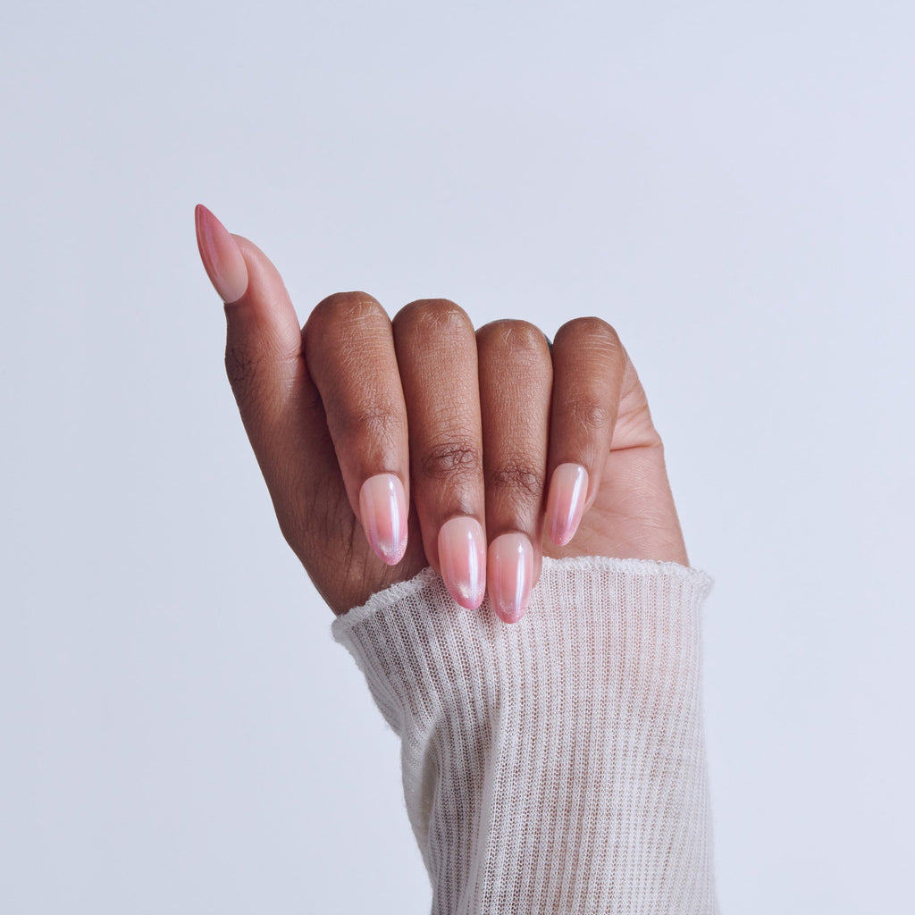 Kiss Glam Embellished Press On Fake Glue Nails - Stardust Wonder | Design, Pink, Medium, Almond official pack