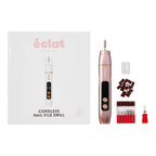 éclat Cordless Electric Nail File – Professional E-File for Acrylic, Gel & Dip Powder with Charging Base & LED Light - Rose Gold official pack