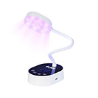 éclat Flash Cure Lamp for Gel Nail Polish – 36W Rechargeable LED Mini UV Light with Gooseneck - White official pack