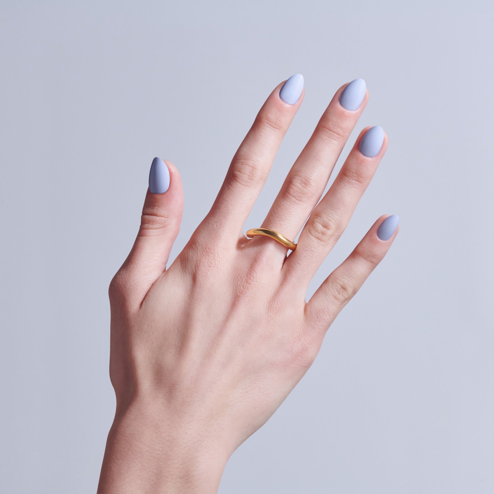 Kiss Core Color Press On Fake Glue Nails - Flee | Solid, Purple, Short, Almond official pack