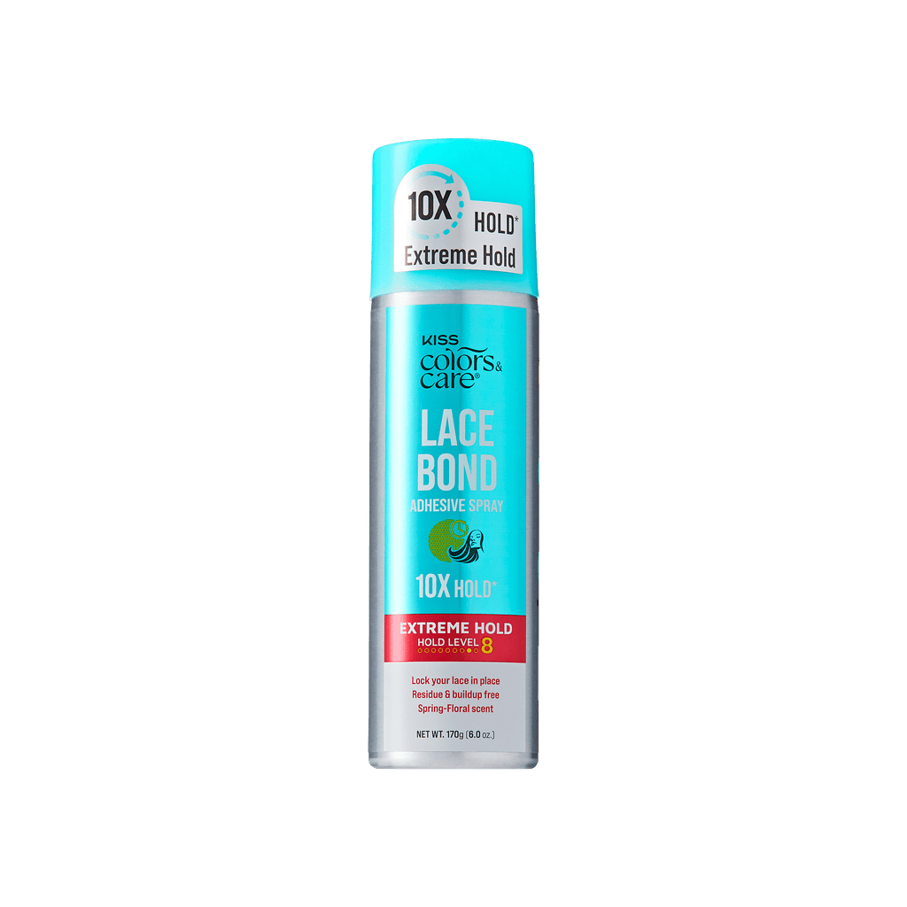 Kiss Colors & Care Lace Bond Spray | Extreme Hold, Wig Adhesive Spray, Wig Glue, 6 oz, Hair Care official pack