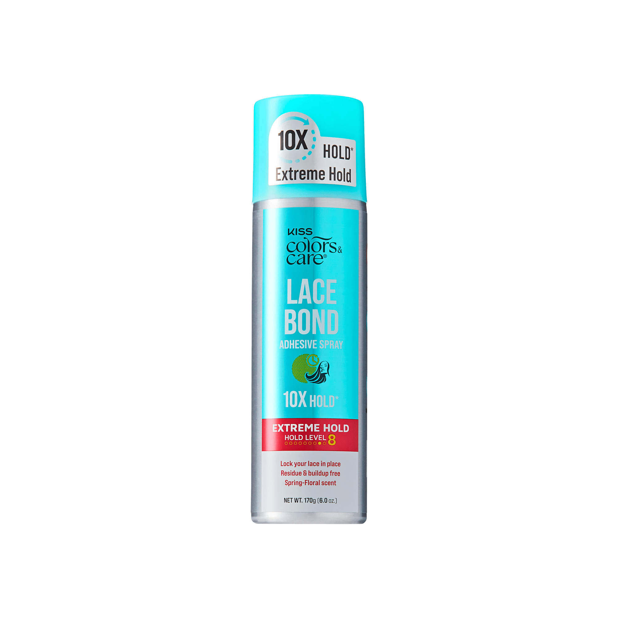 Kiss Colors & Care Lace Bond Spray | Extreme Hold, Wig Adhesive Spray, Wig Glue, 6 oz, Hair Care official pack