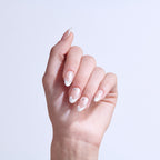 Kiss Glam 3D & Jewel Press On Fake Glue Nails  - Serendipity Awaits | 3D & Jewel French, White, Medium, Almond official pack