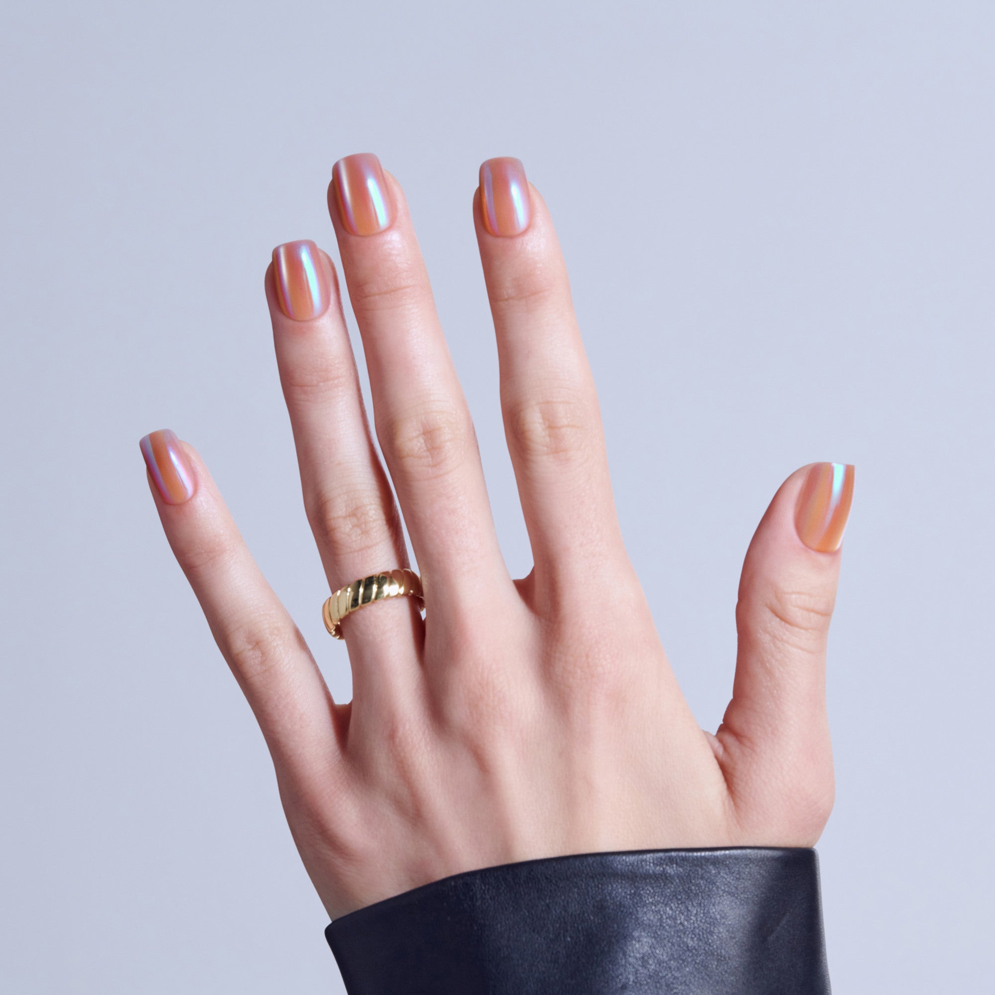 Kiss Glam Embellished Press On Fake Glue Nails - Golden Hour Affairs | Design, Pink, Short, Squoval official pack