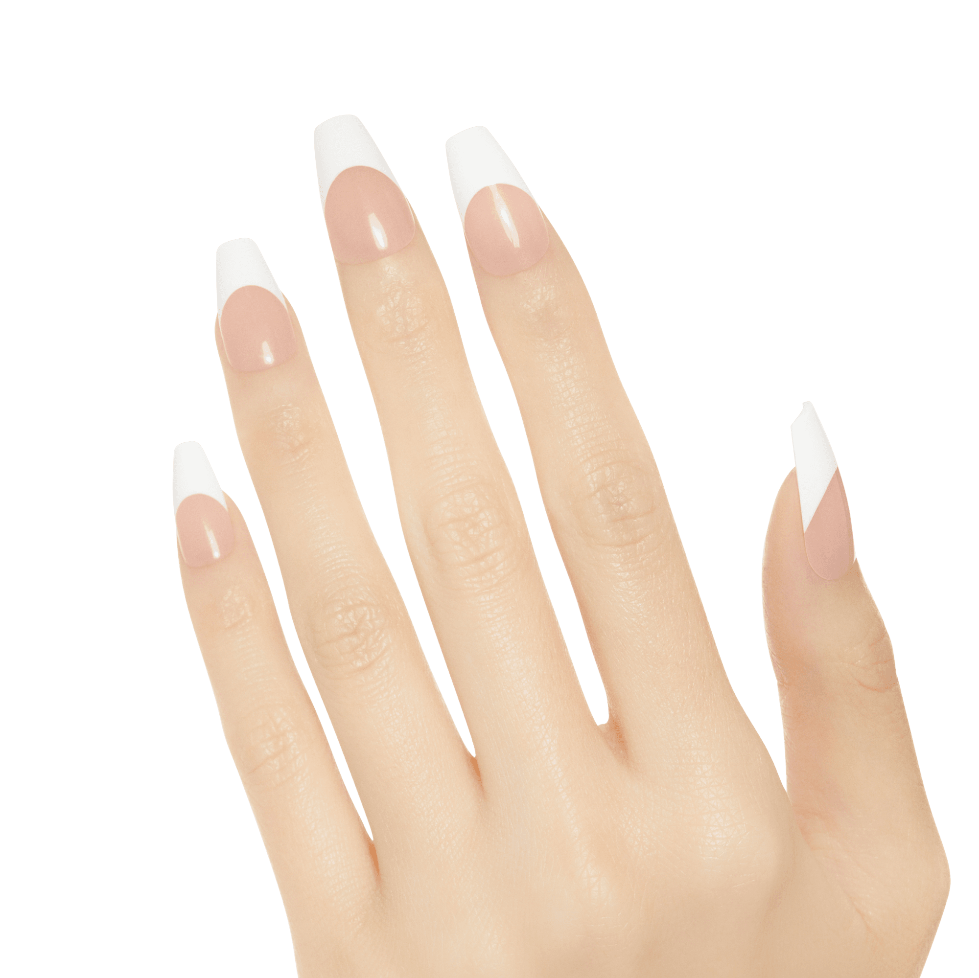 Kiss Salon Acrylic Medium Coffin French Manicure Fake Nails Kit - Je T'aime 2.0  — official pack photo KSA16 (fcnfoqqjg87tlwj489xn.png) from kiss