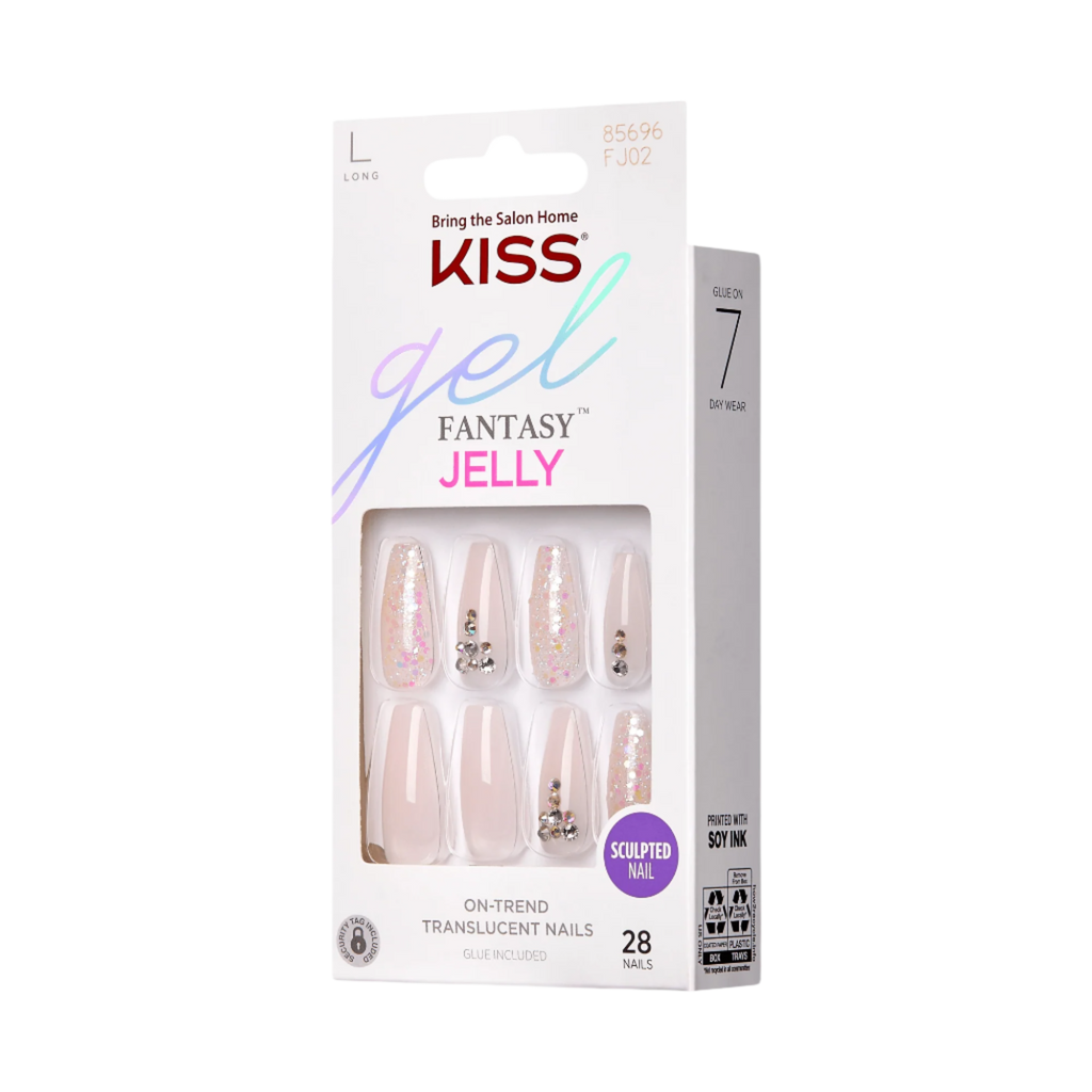 Kiss Gel Fantasy Jelly Press On Glue Nails - Jelly Juice official pack