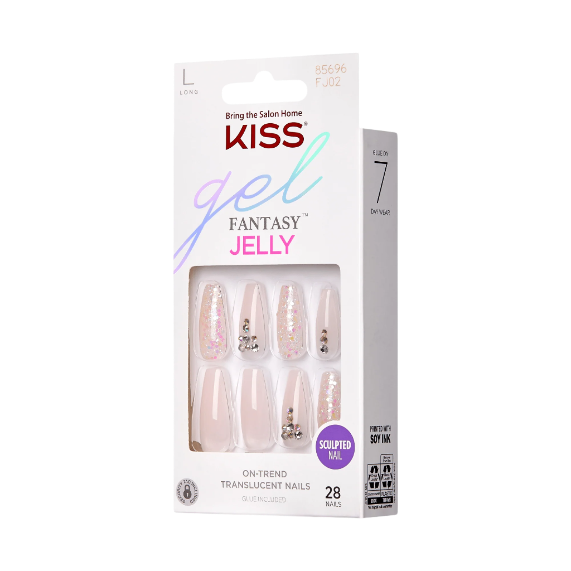 Kiss Gel Fantasy Jelly Press On Glue Nails - Jelly Juice official pack