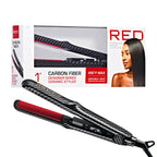 RED by KISS Designer Series 1-Inch Ceramic Flat Iron Styler - Carbon Fiber official pack