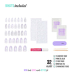 Kiss Icon Press On Fake Glue Nails - Remarkable | 3D & Jewel Design, Metallic Purple, Medium, Almond official pack